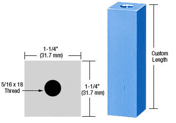 CRL 1-1/4" Square Standoff Base Custom Length
