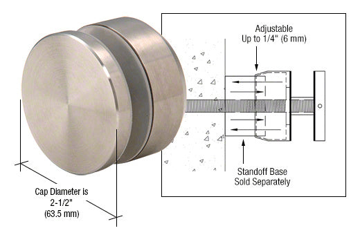 CRL 316 Adjustable Height Standoff Cap for 2" Base