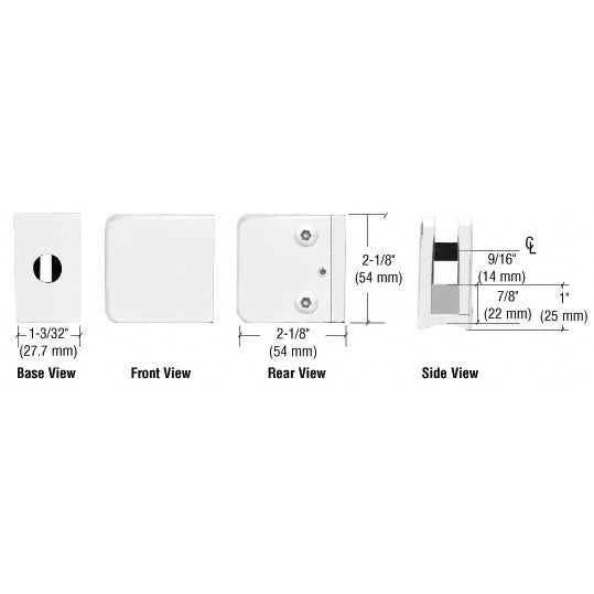CRL Z-Series Large Square Clamp for 3/8" Glass