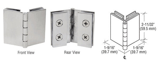 CRL Double Glass-to-Glass 90 Degree Return Hinge