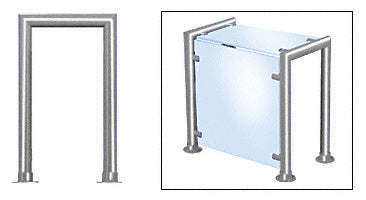 CRL Contemporary 209 Series 1-1/2" Tubing Glass On Top and Front Only Sneeze Guard