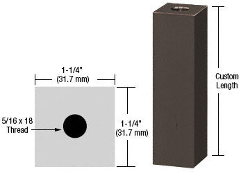 CRL 1-1/4" Square Standoff Base Custom Length