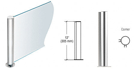 CRL 12" Round PP08 Elegant Series Counter/Partition Corner Post