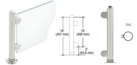 CRL 18" Round PP07 Elegant Series Counter/Partition End Post with Air Space