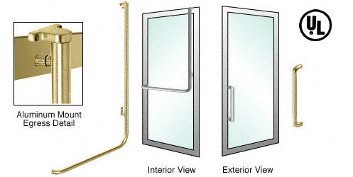 CRL-Blumcraft® Right Hand Reverse Aluminum Door Mount Retainer Plate 'Y' Exterior Top Securing Electronic Egress Control Handle