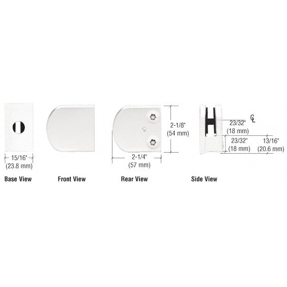CRL Z-Series Large Round Clamp for 1/4" Glass