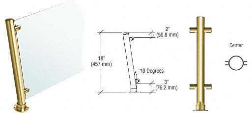 CRL 18" High 1-1/2" Round PP46 Contemporary Series Slant Front Counter/Partition Additional Image - 7