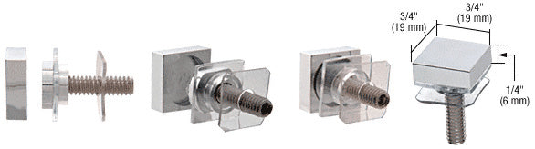 CRL 3/4" Square Standoff Cap Assembly
