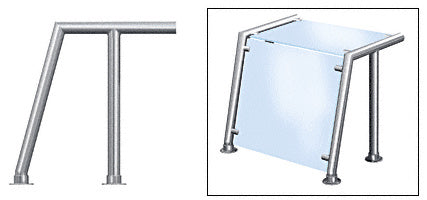 CRL Contemporary 211 Series 1-1/2" Tubing Glass On Top and Front Only Sneeze Guard