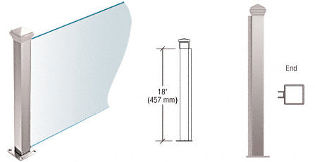 CRL 1-1/2" Square PP44 Plaza Series Counter/Partition Post Additional Image - 5