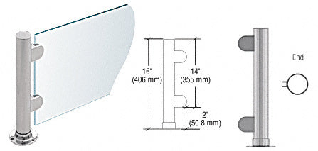 CRL 16" Round PP06 Elegant Series Counter/Partition End Post With Air Space