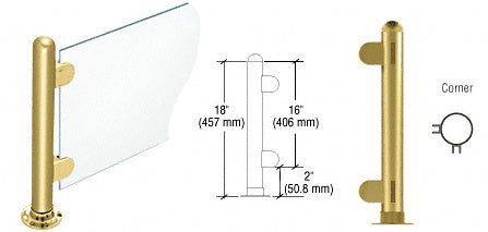 CRL 18" Round PP07 Elegant Series Counter/Partition Corner Post with Air Space