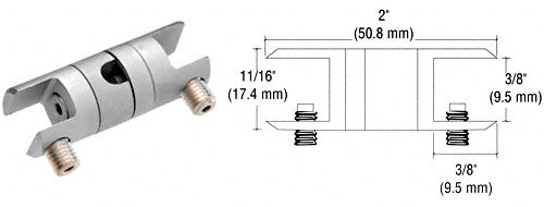 CRL Satin Chrome Double Connector *DISCONTINUED*