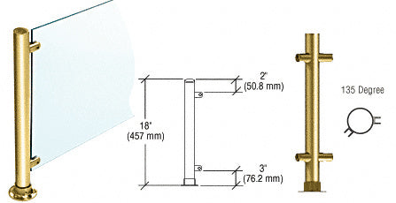 CRL 18" High 1-1/2" Round PP45 Contemporary Series Straight Front Counter/Partition Additional Image - 10