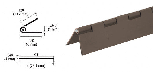 CRL 1/2" Aluminum Piano Hinge - 72" *DISCONTINUED*