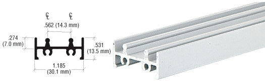 CRL Satin Anodized Aluminum Bottom Door Track Extrusion *DISCONTINUED*