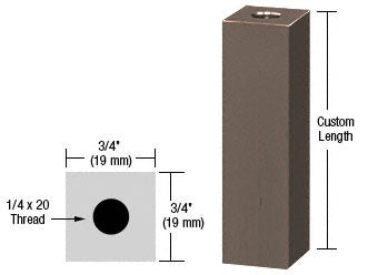 CRL 3/4" Square Standoff Base Custom Length (Discontinued)