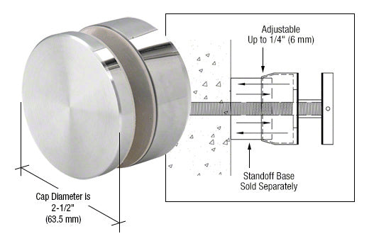 CRL 316 Adjustable Height Standoff Cap for 2" Base
