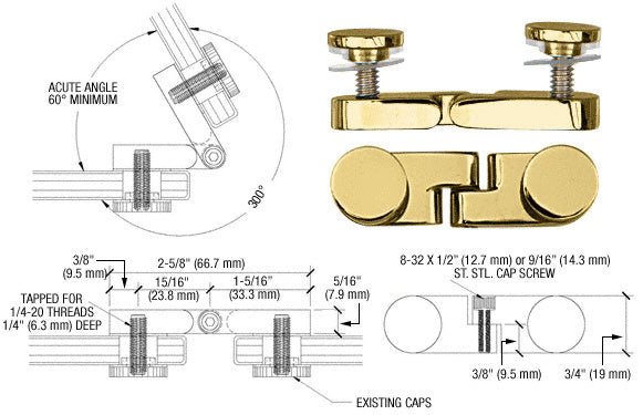CRL Standard Cap Angle Panel Connector