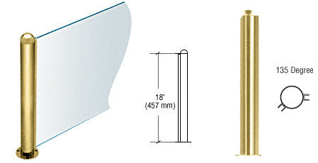 CRL 18" Round PP09 Elegant Series Counter/Partition 135 Degree Post *DISCONTINUED*