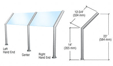 CRL Elegant Series Open Front, Glass On Slant Stainless Steel Sneeze Guard