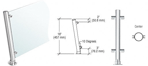 CRL 18" High 1-1/2" Round PP46 Contemporary Series Slant Front Counter/Partition Additional Image - 8