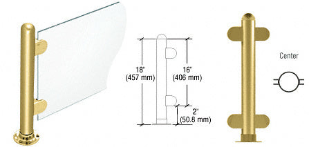CRL 18" Round PP07 Elegant Series Counter/Partition Center Post With Air Space