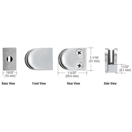 CRL Mini Z-Series Round Type Radius Base Glass Clamp