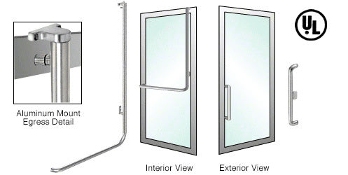 CRL-Blumcraft® Right Hand Reverse Aluminum Door Mount Retainer Plate 'Y' Exterior Top Securing Electronic Egress Control Handle