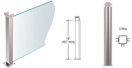 CRL 1-1/2" Square PP44 Plaza Series Counter/Partition Post Additional Image - 1