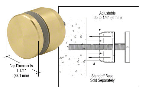CRL Adjustable Height Standoff Cap for 1-1/4" Base