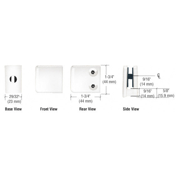CRL Z-Series Zinc Small Square Glass Clamp for 1/4" and 5/16" Glass