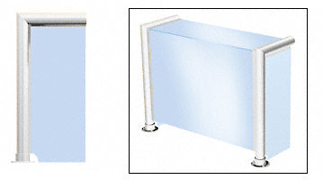 CRL Elegant 140 Series 1-1/2" Tubing Glass On Top, Front, and One End or Both Ends Sneeze Guard