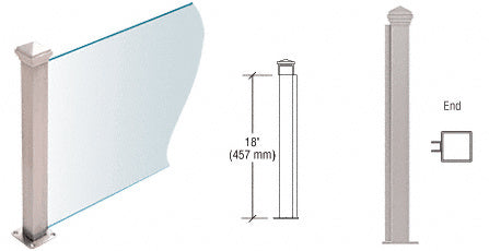 CRL 1-1/2" Square PP44 Plaza Series Counter/Partition Post Additional Image - 4