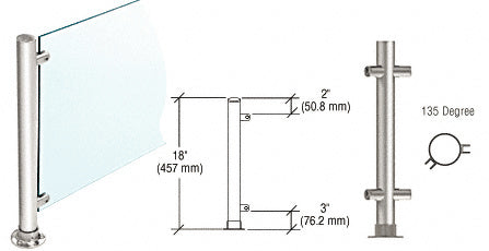 CRL 18" High 1-1/2" Round PP45 Contemporary Series Straight Front Counter/Partition Additional Image - 11