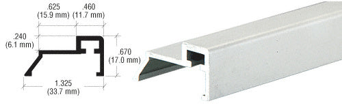 CRL Satin Anodized Aluminum Rear Top Rail Extrusion *DISCONTINUED*