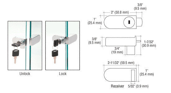 CRL Keyed Alike No-Drill Showcase Lock