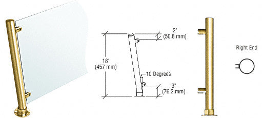 CRL 18" High 1-1/2" Round PP46 Contemporary Series Slant Front Counter/Partition Additional Image - 1
