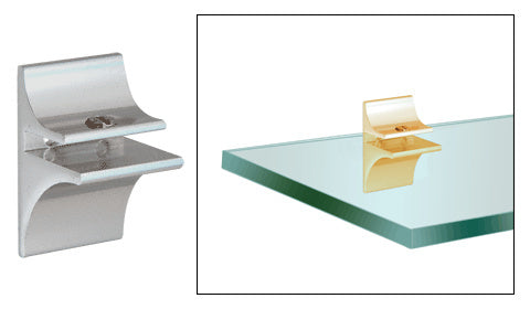 CRL Chrome Anodized Aluminum Display Shelf Bracket for 3/16" to 1/4" Glass