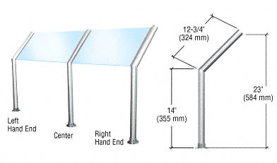 CRL Elegant Series Open Front, Glass On Slant Stainless Steel Sneeze Guard