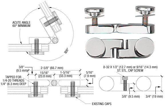 CRL Standard Cap Angle Panel Connector