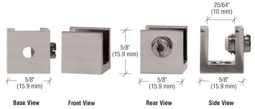 CRL Small Set Screw Clamp for 1/4" to 5/16" Glass - 10/Pk