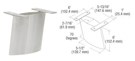 CRL Brushed Stainless Angled 6" Steel Support *DISCONTINUED*