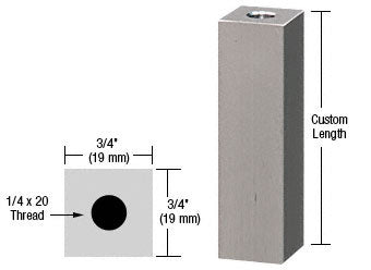 CRL 3/4" Square Standoff Base Custom Length (Discontinued)