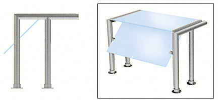 CRL Contemporary 301 Series 1-1/2" Tubing Glass On Top and Front Only Moveable Glass Sneeze Guard