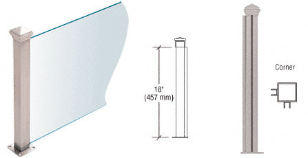 CRL 1-1/2" Square PP44 Plaza Series Counter/Partition Post Additional Image - 2
