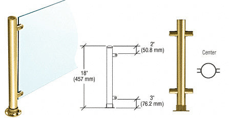 CRL 18" High 1-1/2" Round PP45 Contemporary Series Straight Front Counter/Partition Additional Image - 7