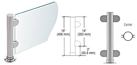 CRL 16" Round PP06 Elegant Series Counter/Partition Center Post With Air Space