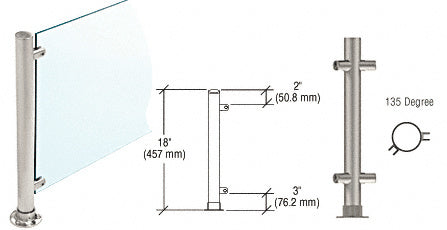 CRL 18" High 1-1/2" Round PP45 Contemporary Series Straight Front Counter/Partition Additional Image - 9