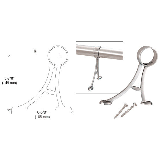 CRL Floor Mount Foot Railing Bracket Additional Image - 2